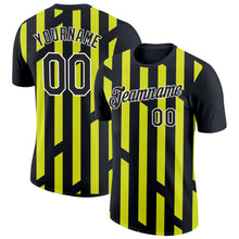 Load image into Gallery viewer, Custom Black Neon Yellow-White 3D Esports Performance T-Shirt
