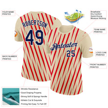 Load image into Gallery viewer, Custom Cream Navy-Fire Red 3D Esports Performance T-Shirt