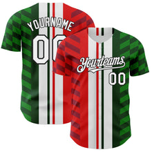 Load image into Gallery viewer, Custom White Red Green-Black 3D Mexico Authentic Baseball Jersey