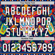 Load image into Gallery viewer, Custom Navy White-Black 3D Mexican Festival Flower Skull With Sombrero Cinco de Mayo Authentic Baseball Jersey