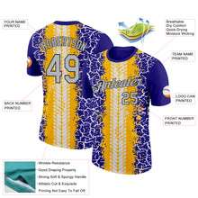 Load image into Gallery viewer, Custom Dark Purple Light Gray Gold-Black 3D Esports Performance T-Shirt