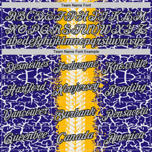 Load image into Gallery viewer, Custom Dark Purple Light Gray Gold-Black 3D Esports Performance T-Shirt