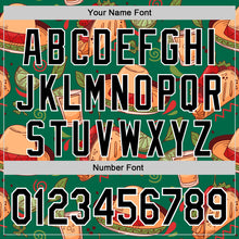 Load image into Gallery viewer, Custom Kelly Green Black-White 3D Mexican Festival Tacos And Sombrero Cinco de Mayo Authentic Baseball Jersey