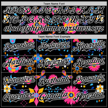 Load image into Gallery viewer, Custom Black White 3D Mexican Festival Flower Cinco de Mayo Authentic Baseball Jersey