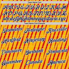 Load image into Gallery viewer, Custom Gold Navy-Fire Red 3D Esports Performance T-Shirt