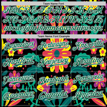 Load image into Gallery viewer, Custom Black Kelly Green-White 3D Mexican Festival Flower Cinco de Mayo Authentic Baseball Jersey