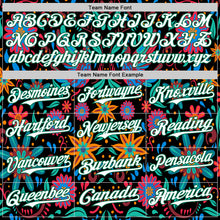 Load image into Gallery viewer, Custom Black White-Kelly Green 3D Mexican Festival Flower Cinco de Mayo Authentic Baseball Jersey