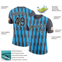 Load image into Gallery viewer, Custom Steel Gray Black-Sky Blue 3D Esports Performance T-Shirt