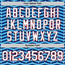 Load image into Gallery viewer, Custom White Sky Blue US Navy Blue-Red 3D Esports Performance T-Shirt