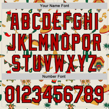 Load image into Gallery viewer, Custom Cream Red-Black 3D Mexican Festival Cactus Skull Sombrero Cinco de Mayo Authentic Baseball Jersey