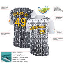 Load image into Gallery viewer, Custom White Gold Black-Navy 3D Esports Performance T-Shirt