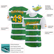 Load image into Gallery viewer, Custom White Gold Aurora Green Midnight Green-Navy 3D Esports Performance T-Shirt