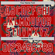 Load image into Gallery viewer, Custom Red White 3D Mexican Festival Skull And Flower Cinco de Mayo Authentic Baseball Jersey