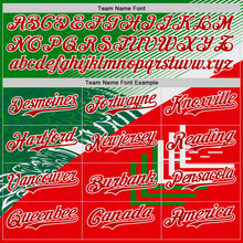 Load image into Gallery viewer, Custom Green Red-White 3D Mexico Authentic Baseball Jersey