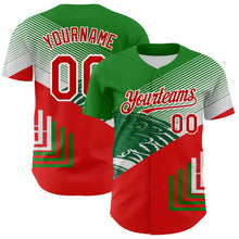 Load image into Gallery viewer, Custom Green Red-White 3D Mexico Authentic Baseball Jersey