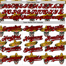 Load image into Gallery viewer, Custom White Red-Black 3D Mexican Festival Skull With Sombrero Cinco de Mayo Authentic Baseball Jersey
