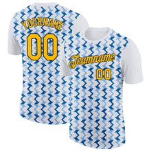 Load image into Gallery viewer, Custom White Gold Blue-Black 3D Esports Performance T-Shirt