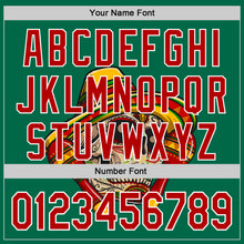 Load image into Gallery viewer, Custom Kelly Green Red-White 3D Mexican Festival Skull With Sombrero Cinco de Mayo Authentic Baseball Jersey