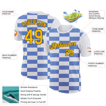 Load image into Gallery viewer, Custom White Gold Thunder Blue-Black 3D Esports Performance T-Shirt