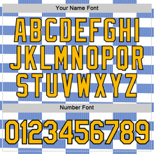 Load image into Gallery viewer, Custom White Gold Thunder Blue-Black 3D Esports Performance T-Shirt