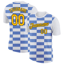 Load image into Gallery viewer, Custom White Gold Thunder Blue-Black 3D Esports Performance T-Shirt