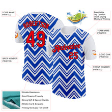 Load image into Gallery viewer, Custom White Fire Red Thunder Blue-Black 3D Esports Performance T-Shirt