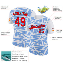 Load image into Gallery viewer, Custom White Fire Red Light Blue-Black 3D Esports Performance T-Shirt