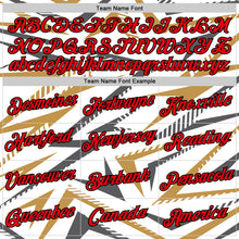 Load image into Gallery viewer, Custom White Fire Red Steel Gray Old Gold-Black 3D Esports Performance T-Shirt