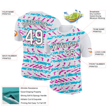 Load image into Gallery viewer, Custom White Lakes Blue Deep Pink-Black 3D Esports Performance T-Shirt