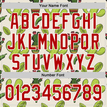 Load image into Gallery viewer, Custom Cream Red-White 3D Mexican Cactus Authentic Baseball Jersey