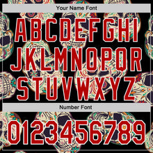 Load image into Gallery viewer, Custom Black Red-White 3D Mexican Skull Authentic Baseball Jersey