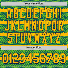 Load image into Gallery viewer, Custom Gold Aurora Green Midnight Green-Navy 3D Esports Performance T-Shirt