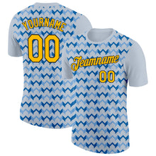 Load image into Gallery viewer, Custom Silver Gold Blue-Black 3D Esports Performance T-Shirt