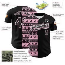 Load image into Gallery viewer, Custom Black Light Pink-White 3D Gothic Skull Authentic Baseball Jersey