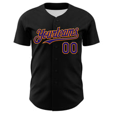 Load image into Gallery viewer, Custom Black Dark Purple-Bay Orange 3D Punk Rock Skull Authentic Baseball Jersey
