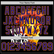 Load image into Gallery viewer, Custom Black Dark Purple-Bay Orange 3D Punk Rock Skull Authentic Baseball Jersey