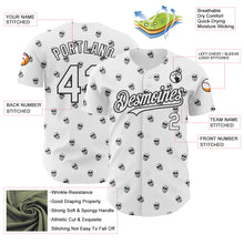 Load image into Gallery viewer, Custom White Black 3D Skull Authentic Baseball Jersey
