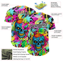 Load image into Gallery viewer, Custom Black White 3D Graffiti Skull Authentic Baseball Jersey