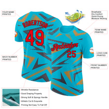 Load image into Gallery viewer, Custom Lakes Blue Fire Red Steel Gray Old Gold-Black 3D Esports Performance T-Shirt