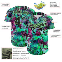 Load image into Gallery viewer, Custom Pea Green Black 3D Graffiti Skull Authentic Baseball Jersey