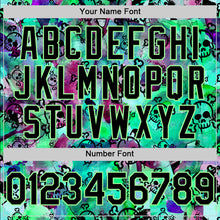 Load image into Gallery viewer, Custom Pea Green Black 3D Graffiti Skull Authentic Baseball Jersey