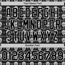 Load image into Gallery viewer, Custom Black White 3D Gothic Skull Authentic Baseball Jersey