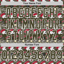 Load image into Gallery viewer, Custom Olive White 3D Punk Rock Skull Authentic Baseball Jersey