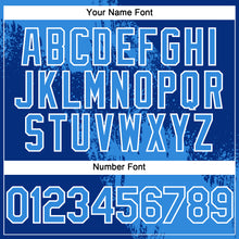 Load image into Gallery viewer, Custom Electric Blue Royal-White 3D Pattern Design Abstract Brush Stroke Authentic Baseball Jersey