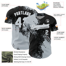 Load image into Gallery viewer, Custom Silver Black-White 3D Pattern Design Abstract Brush Stroke Authentic Baseball Jersey