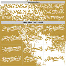 Load image into Gallery viewer, Custom White Old Gold 3D Pattern Design Abstract Brush Stroke Authentic Baseball Jersey