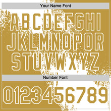 Load image into Gallery viewer, Custom White Old Gold 3D Pattern Design Abstract Brush Stroke Authentic Baseball Jersey