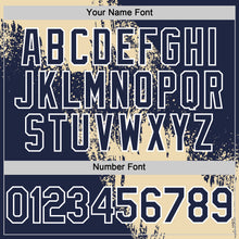 Load image into Gallery viewer, Custom Cream Navy-White 3D Pattern Design Abstract Brush Stroke Authentic Baseball Jersey