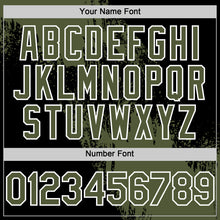 Load image into Gallery viewer, Custom Olive Black-White 3D Pattern Design Abstract Brush Stroke Authentic Baseball Jersey