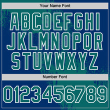 Load image into Gallery viewer, Custom Teal US Navy Blue-White 3D Pattern Design Abstract Brush Stroke Authentic Baseball Jersey